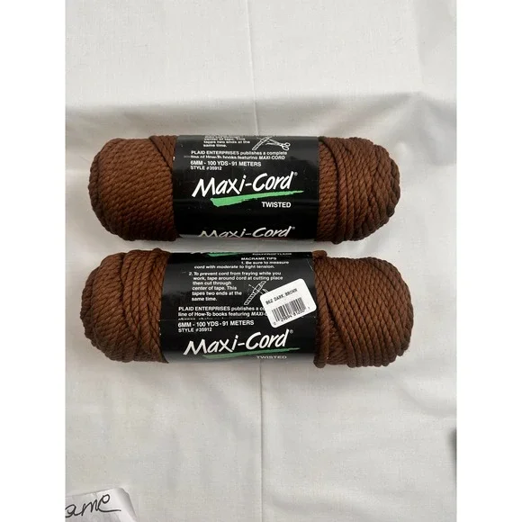 Maxi Cord Twisted Dark Brown Polypropylene 6mm 100Yd Macrame 2 Pack - Picture 3 of 5